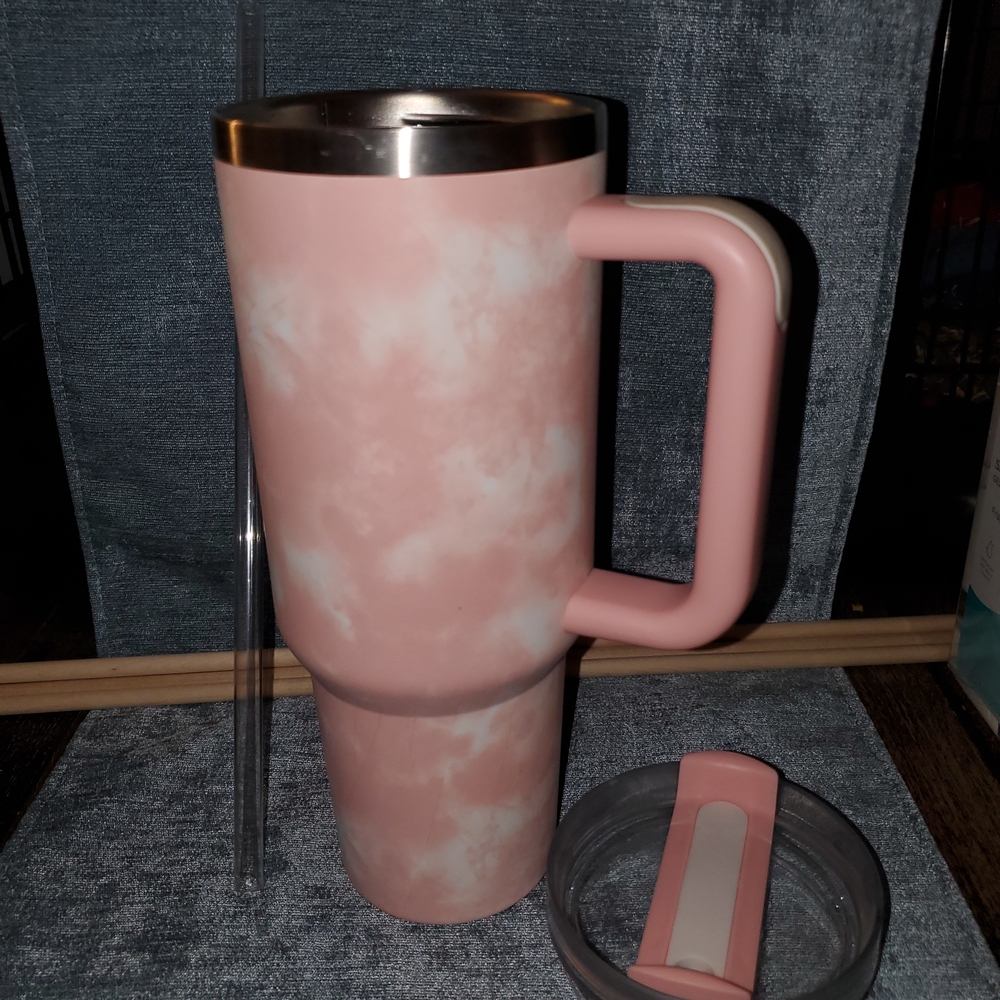 Pink Insulated Tumbler with Handle